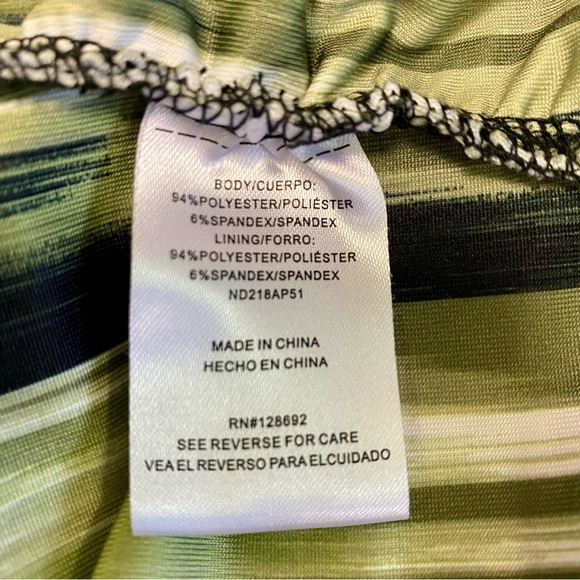 Madden NYC Green Black & Ivory Side Ruched Dress NWT Sz S Bodycon - Picture 5 of 11